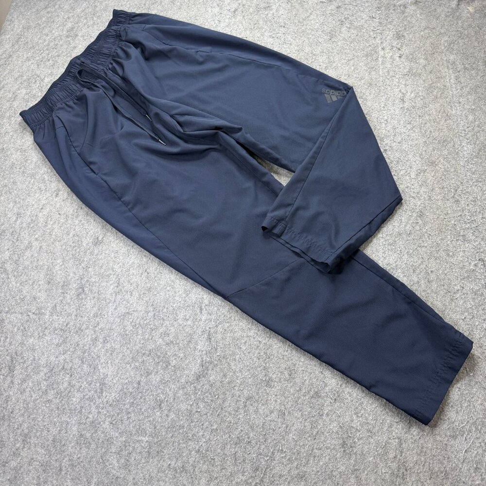 Adidas Training Pants Men XL Blue Woven Ripstop 30" AeroReady Tapered IL1408